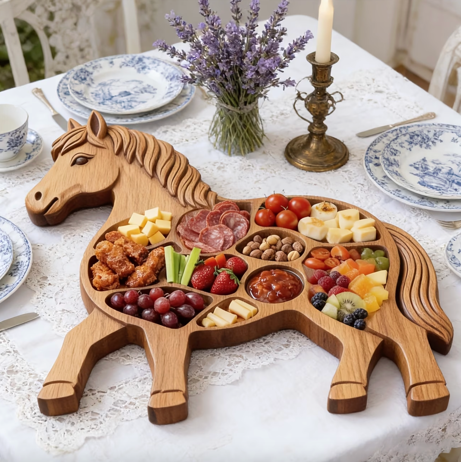 Rustic Horse Charcuterie Platter - EquineElegance™