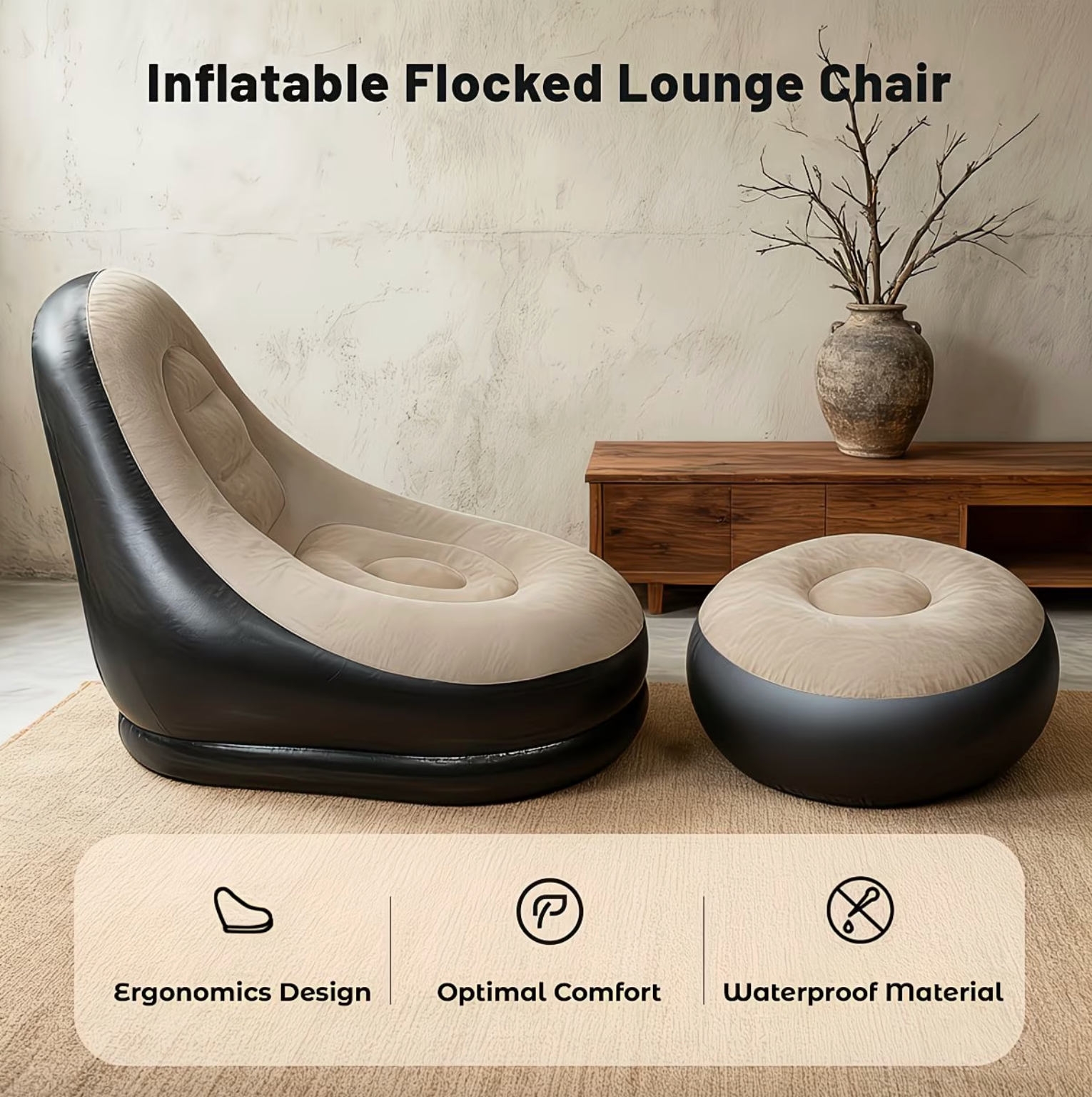 Inflatable Lounge Chair - LuxeAir™ with Easy Setup