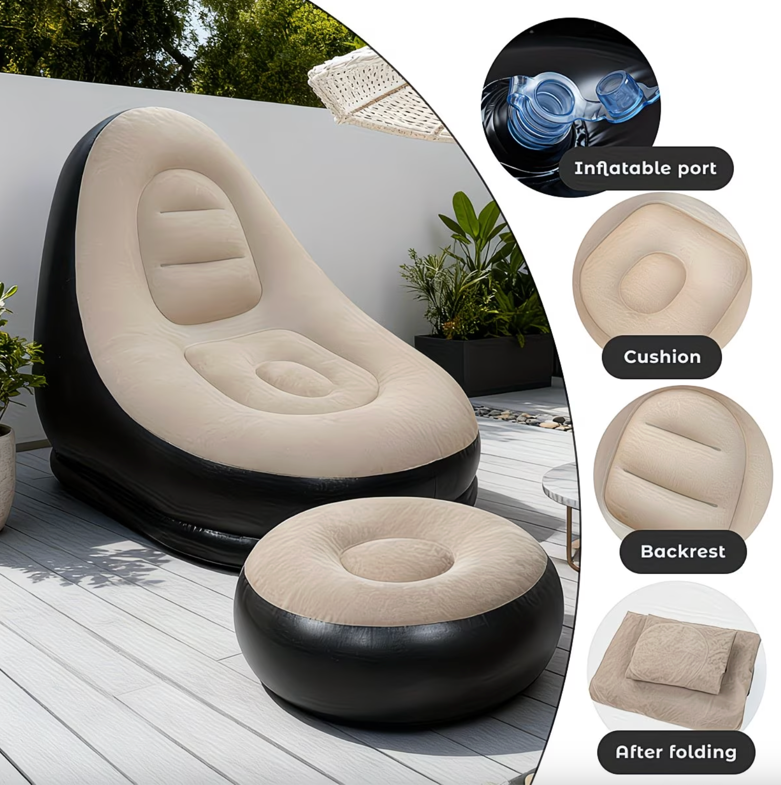 Inflatable Lounge Chair - LuxeAir™ with Easy Setup