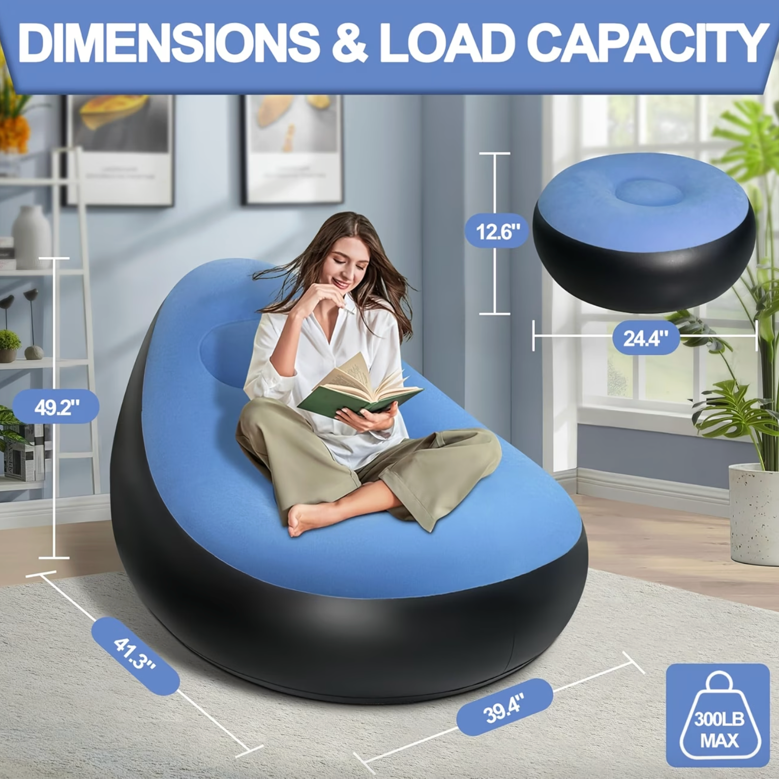 Inflatable Lounge Chair - LuxeAir™ with Easy Setup