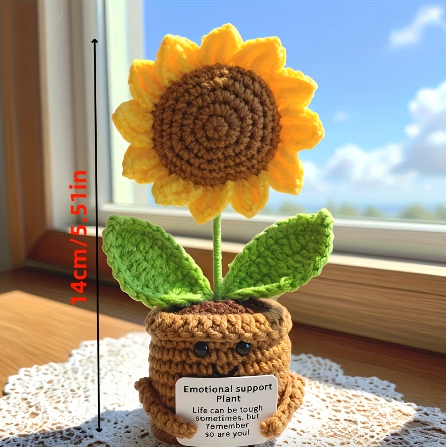 Emotional Support Plant - BloomNest Handmade Crochet Sunflower
