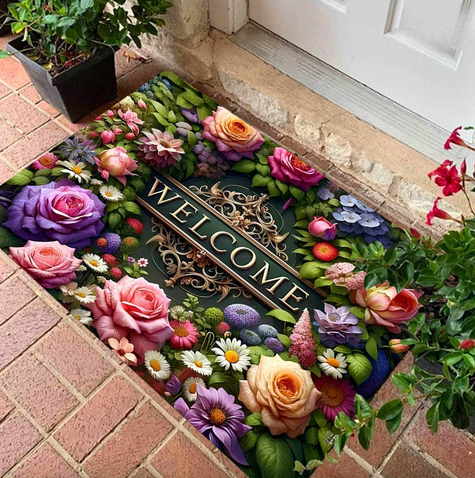 Floral Welcome Mat - LuxeHome Designs