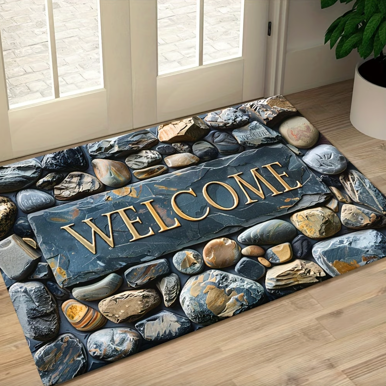 Velvet Pebble Welcome Mat - LuxeHome Essentials