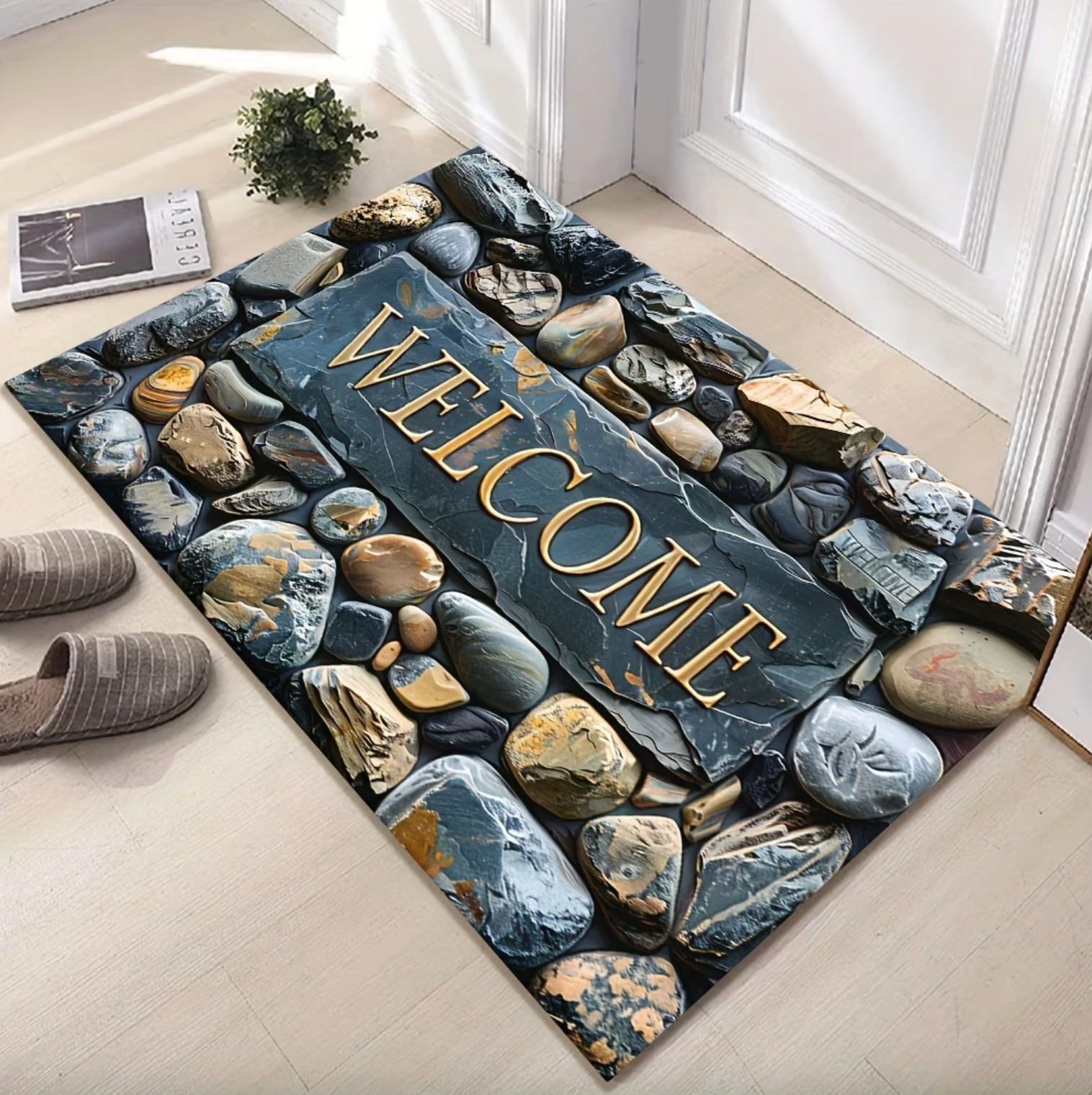 Velvet Pebble Welcome Mat - LuxeHome Essentials