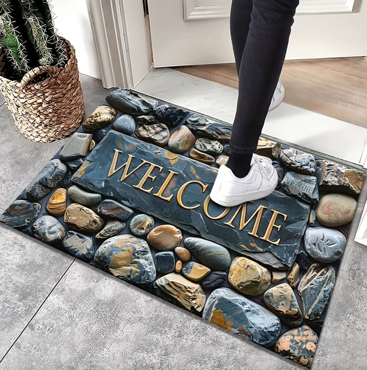 Velvet Pebble Welcome Mat - LuxeHome Essentials