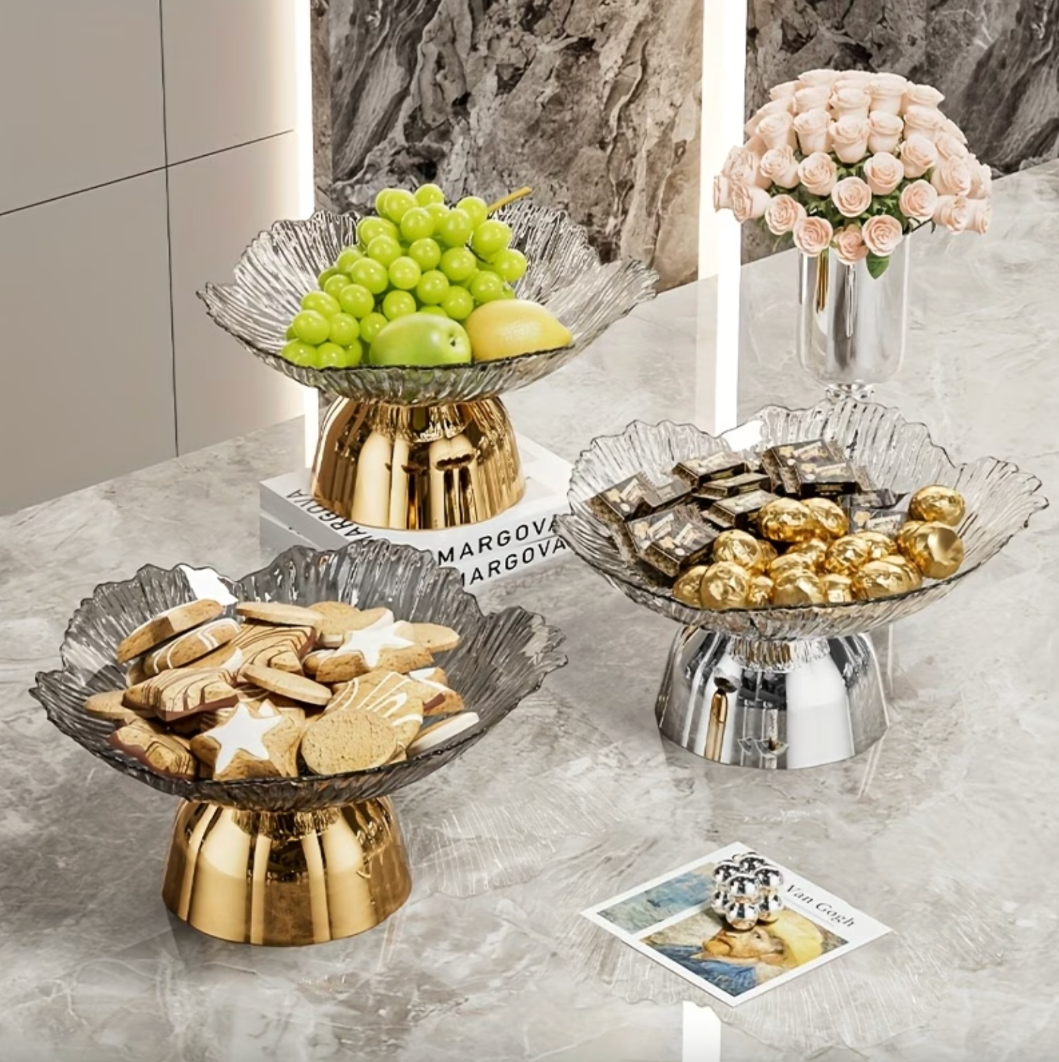 Elegant Serving Centerpiece - LuxeCraft