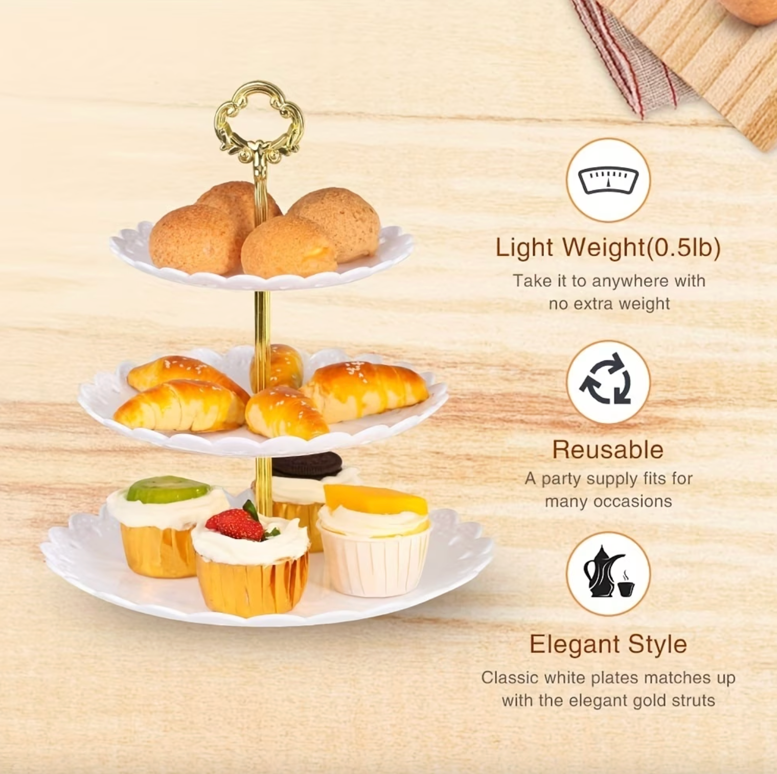 Elegant Tiered Serving Stand - LuxeServe™