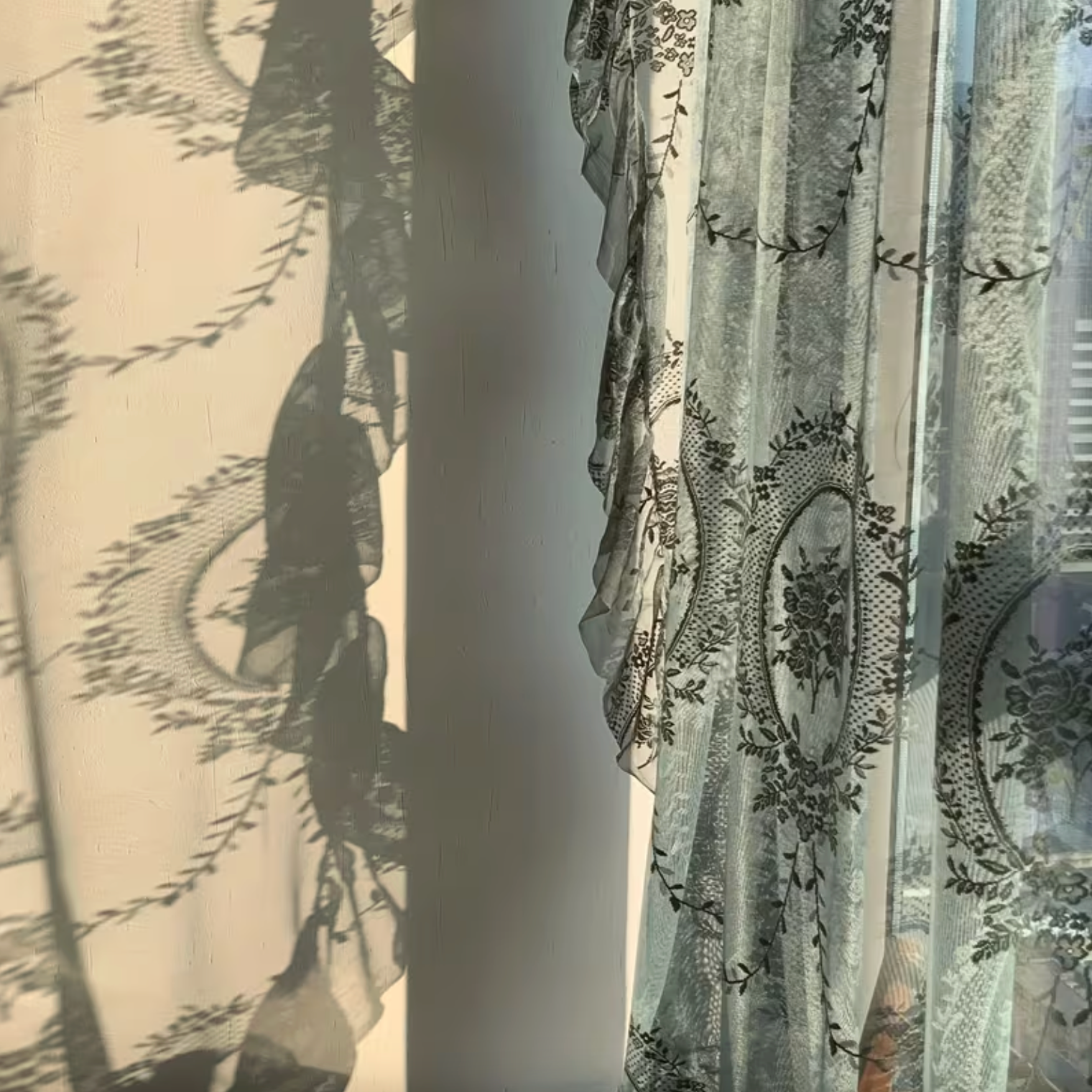 Botanical Embroidered Curtain - Verdant Luxe