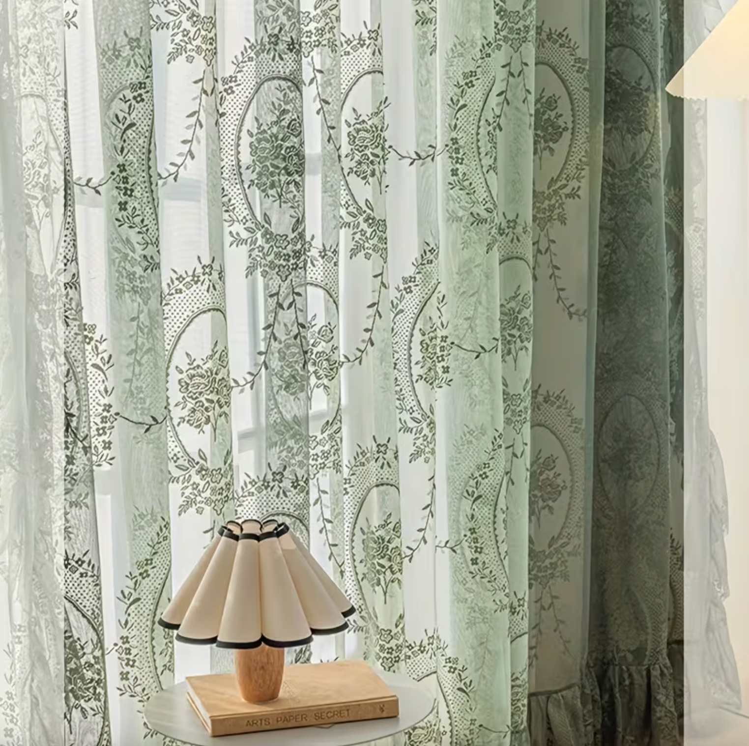 Botanical Embroidered Curtain - Verdant Luxe