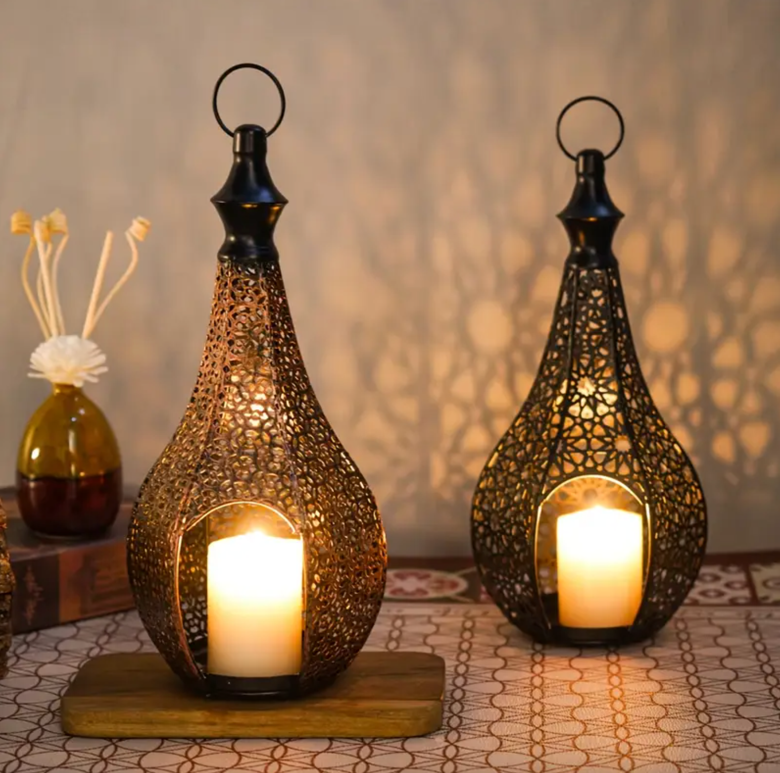 Vintage Lantern - LuminaCraft™ with Warm Glow Feature