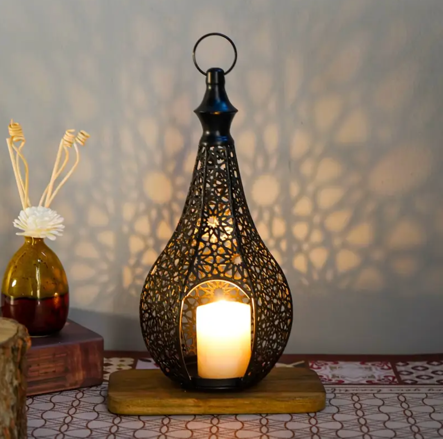 Vintage Lantern - LuminaCraft™ with Warm Glow Feature
