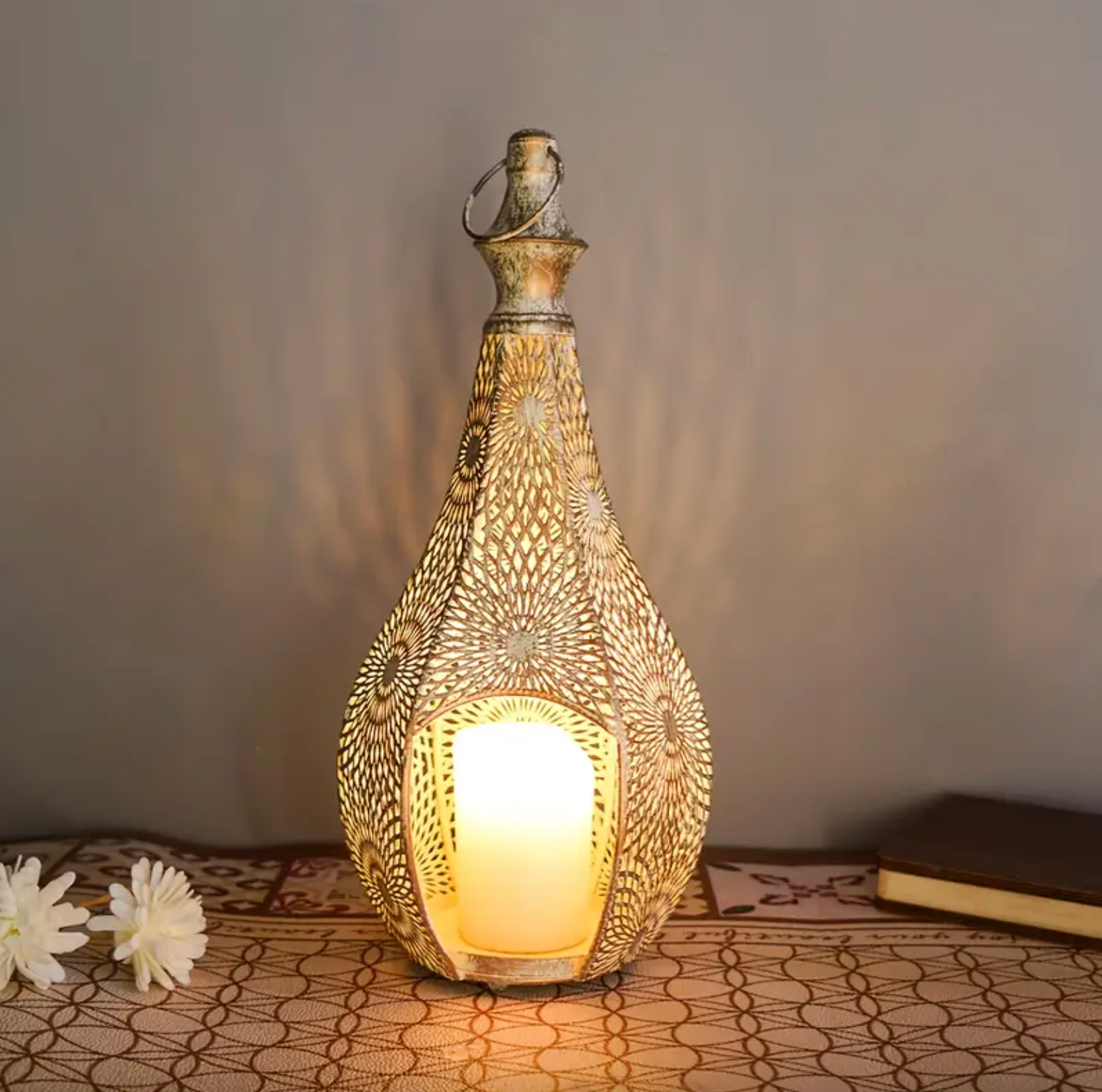 Vintage Lantern - LuminaCraft™ with Warm Glow Feature