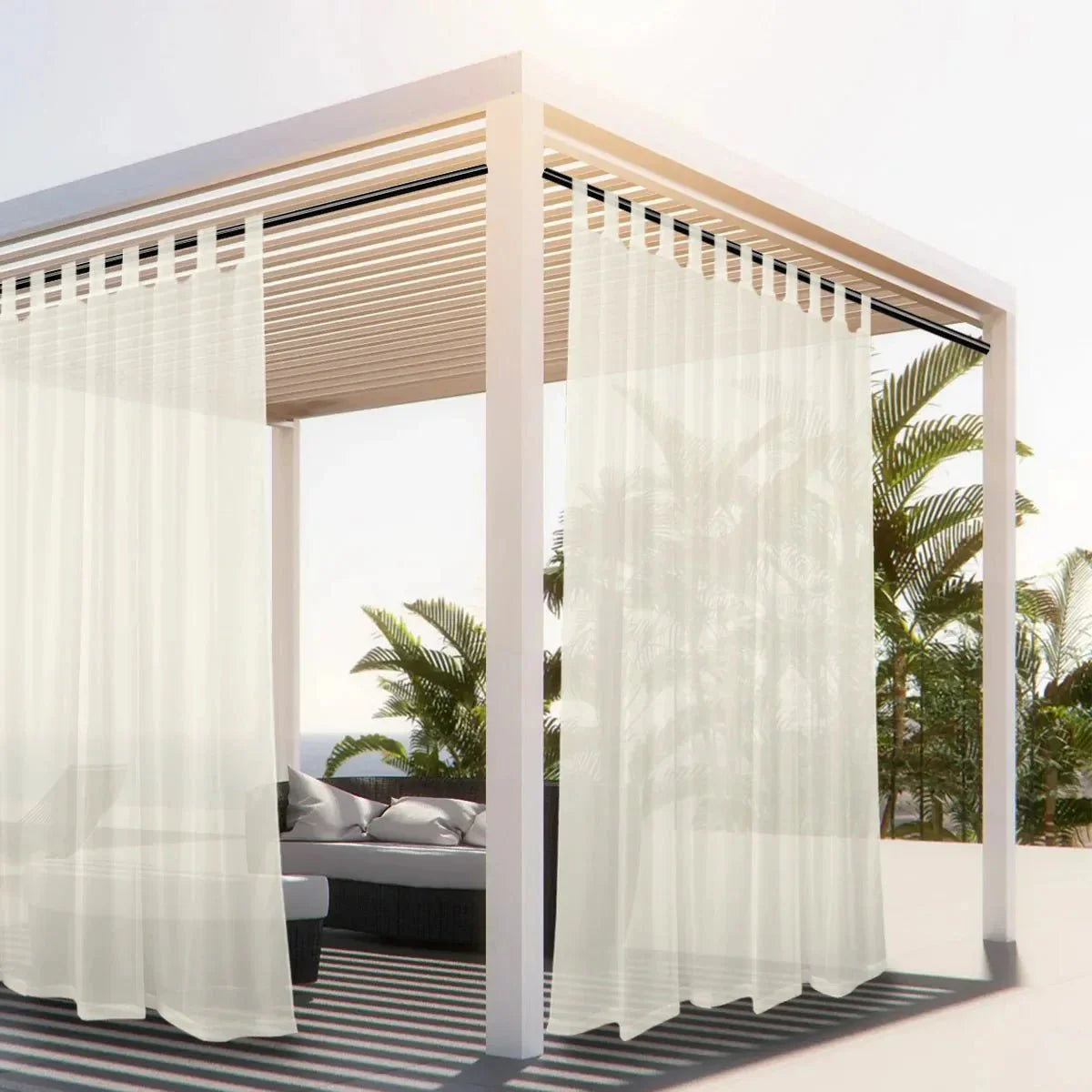Transparent Waterproof Voile Curtain - LuxeVista