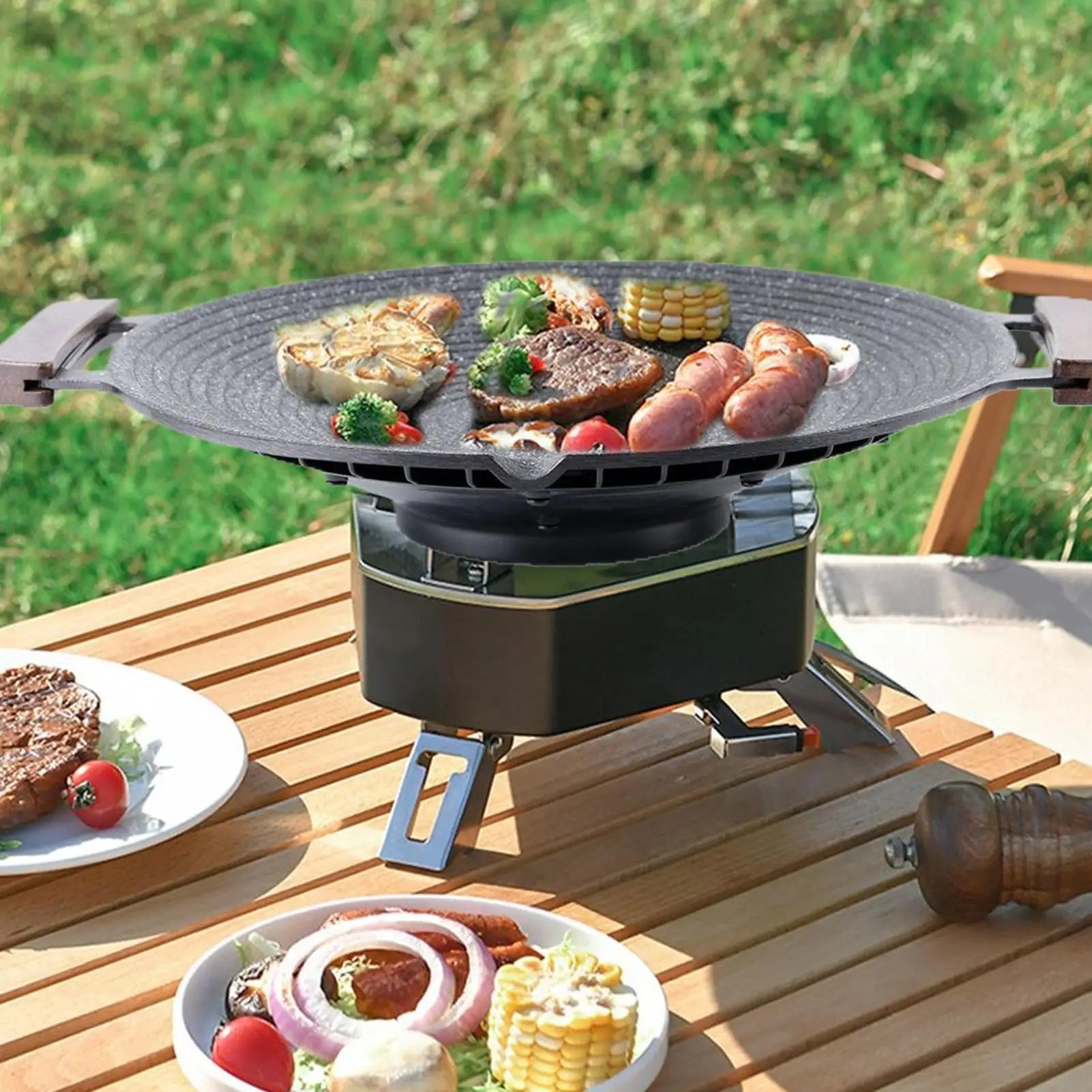 Aluminum Camping Grill Pan with Handles - EmberCraft