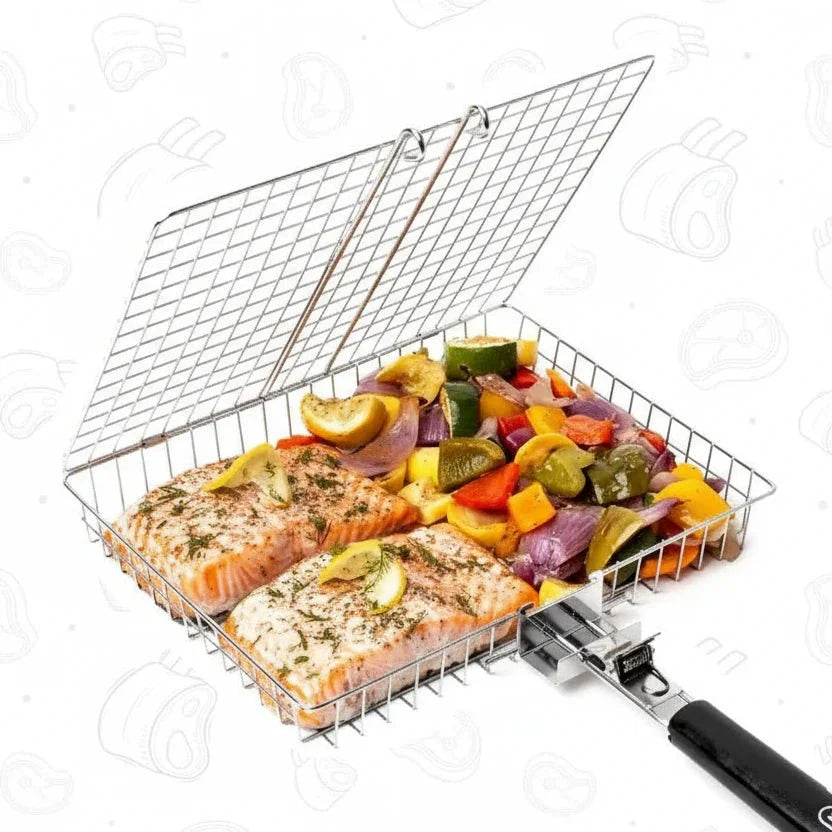 Grill Basket - EmberCraft Foldable Stainless Steel BBQ Tool