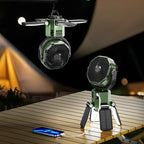 Solar Camping Fan with LED Light - EcoBreeze