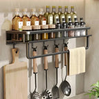 Sleek Black Kitchen Shelf - UrbanNest