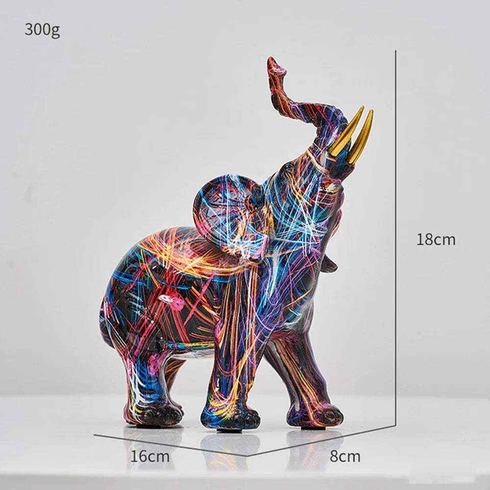 Artistic Elephant Sculpture - UrbanCraft™ Graffiti Design