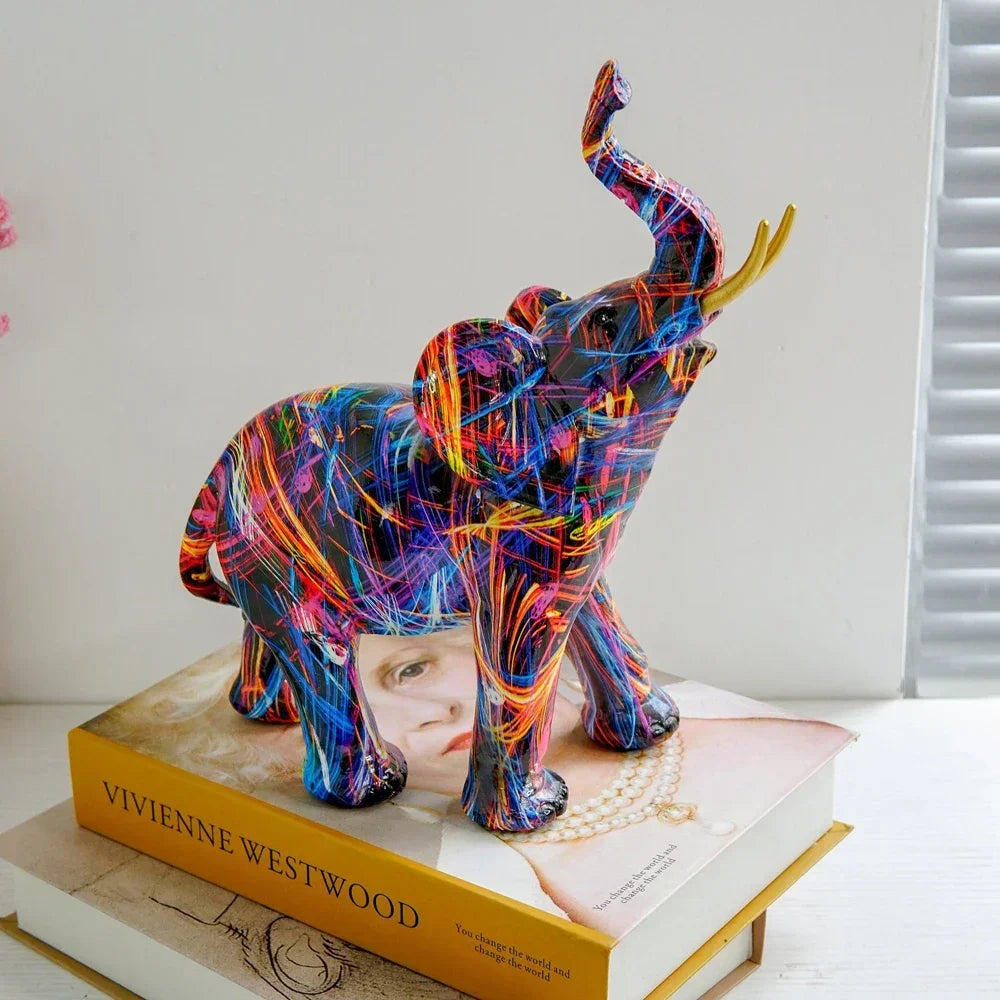 Artistic Elephant Sculpture - UrbanCraft™ Graffiti Design