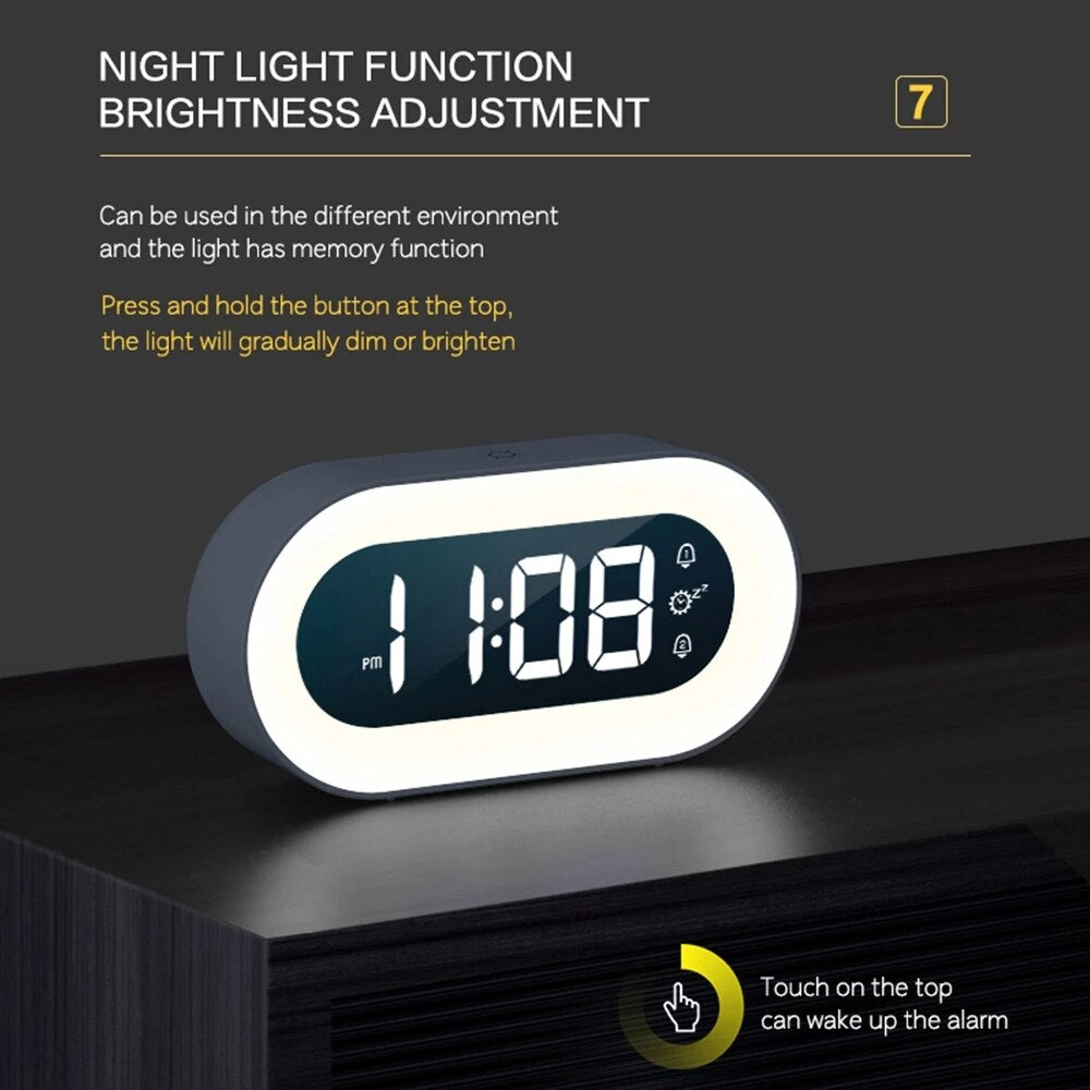 Smart Digital Alarm Clock with Night Light - Luminara