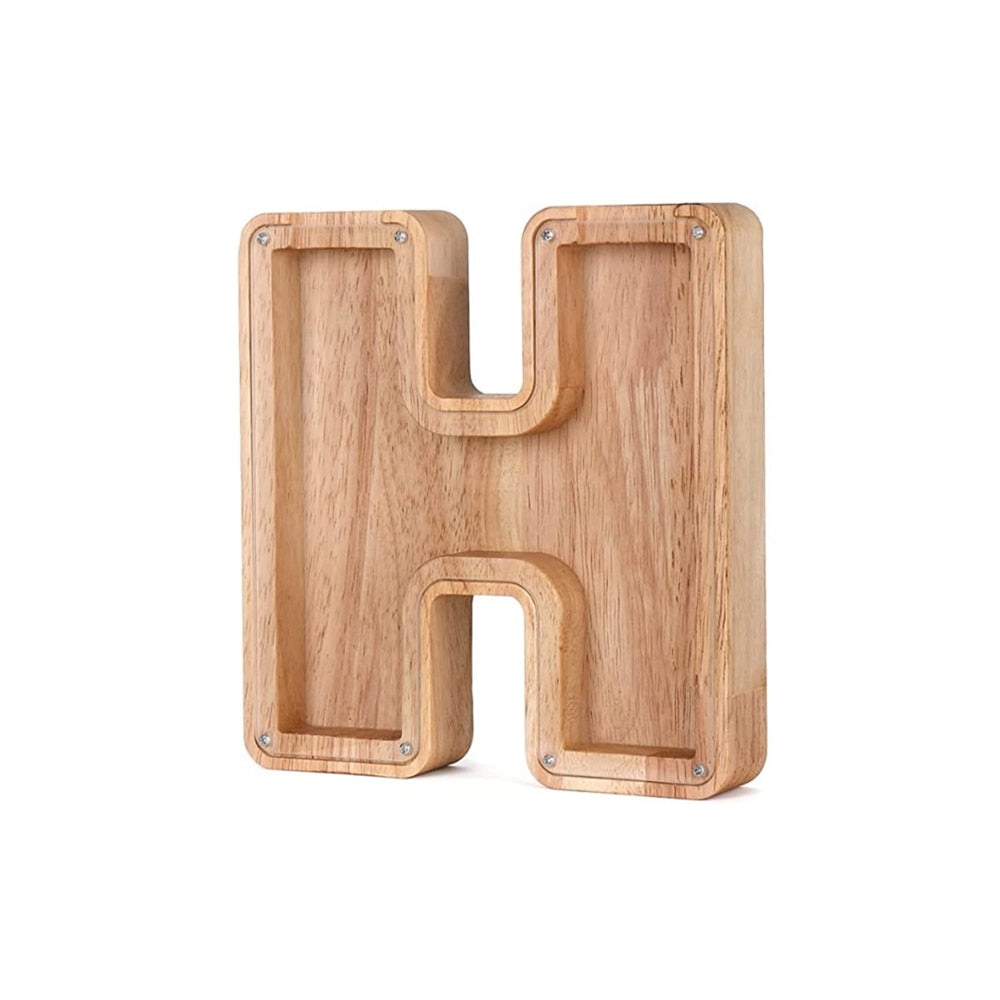 Wood Alphabet Piggy Bank - SaveWise