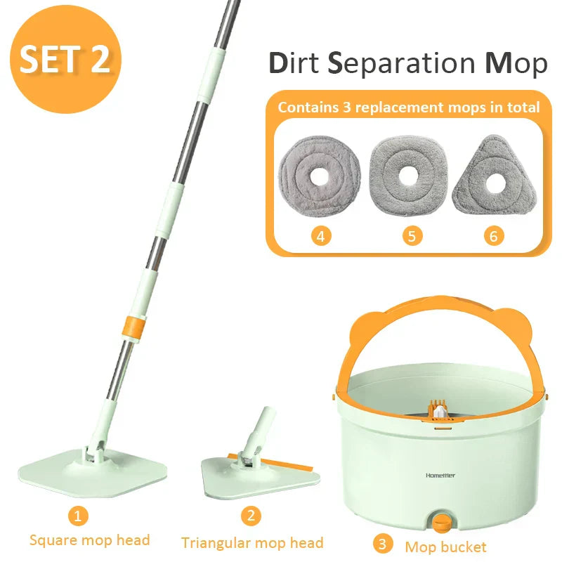 Self-Rotating Mop with Bucket - PureClean Essentials