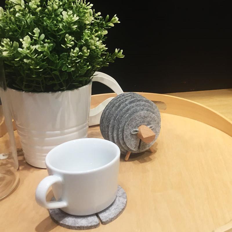 Felt Sheep Coaster Set - CozyNest Designs