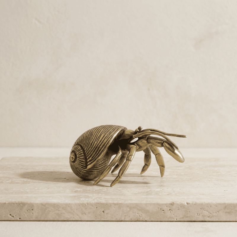 Coastal Brass Crab Decor - Oceanique Elegance