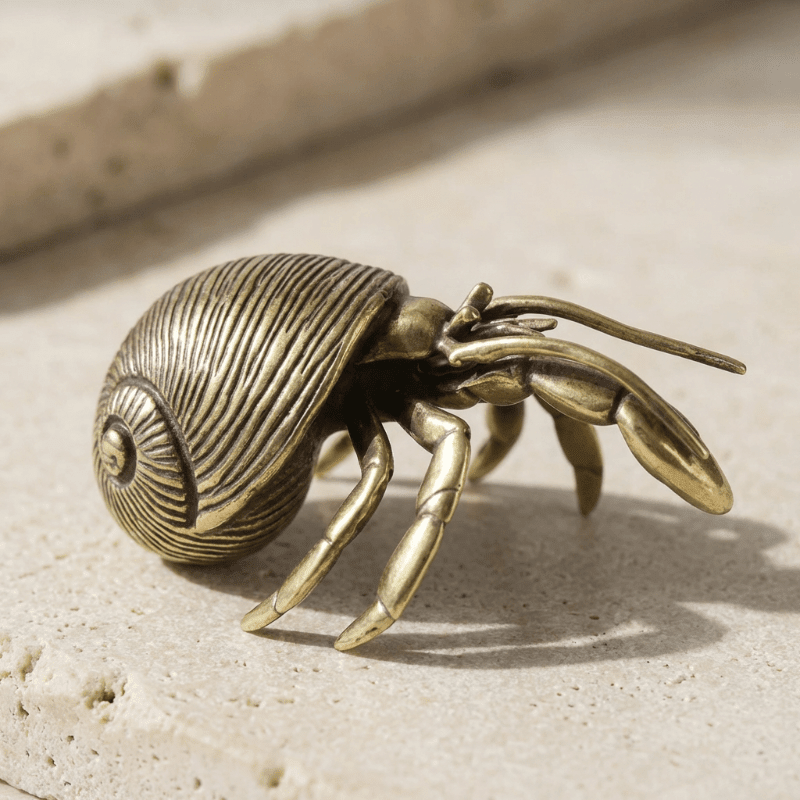 Coastal Brass Crab Decor - Oceanique Elegance