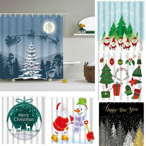 Eco-Friendly Christmas Shower Curtains - GreenNest Decor