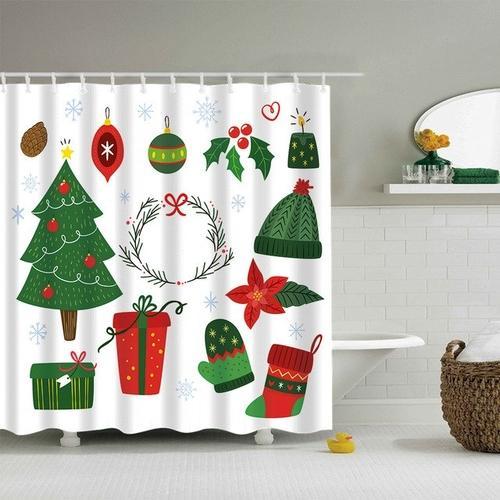 Eco-Friendly Christmas Shower Curtains - GreenNest Decor