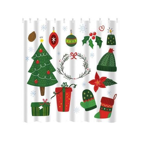 Eco-Friendly Christmas Shower Curtains - GreenNest Decor