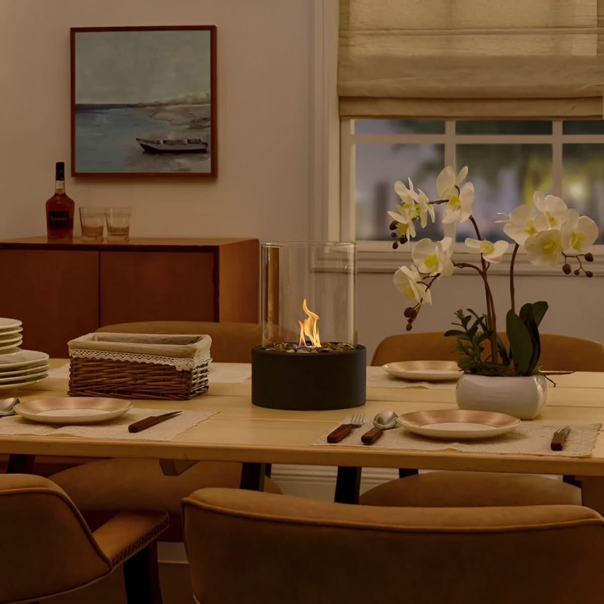 SleekFlame Table Fireplace - LuxeGlow Designs