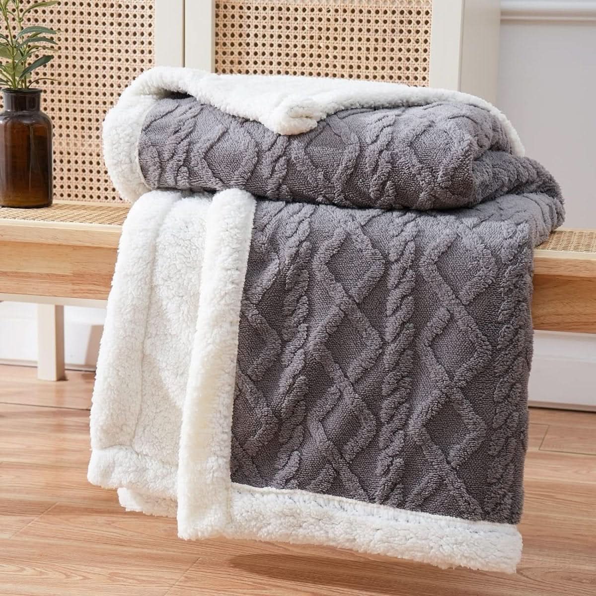 Cozy Sherpa Blanket - LuxeNest Essentials