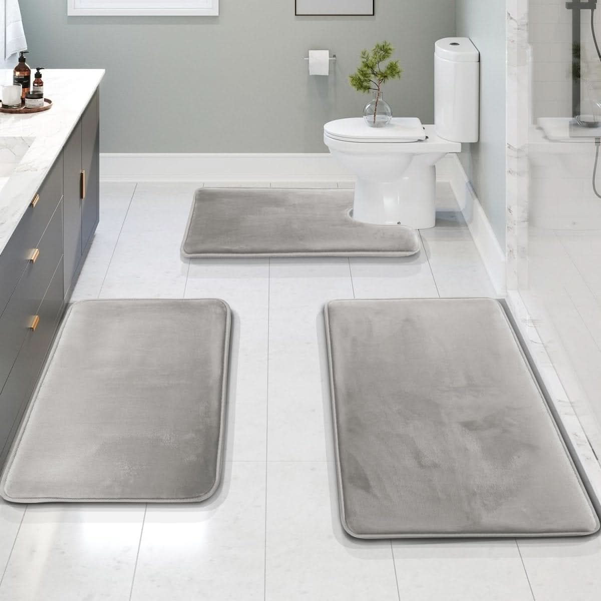 Memory Foam Bath Mat Set - LuxeNest Essentials
