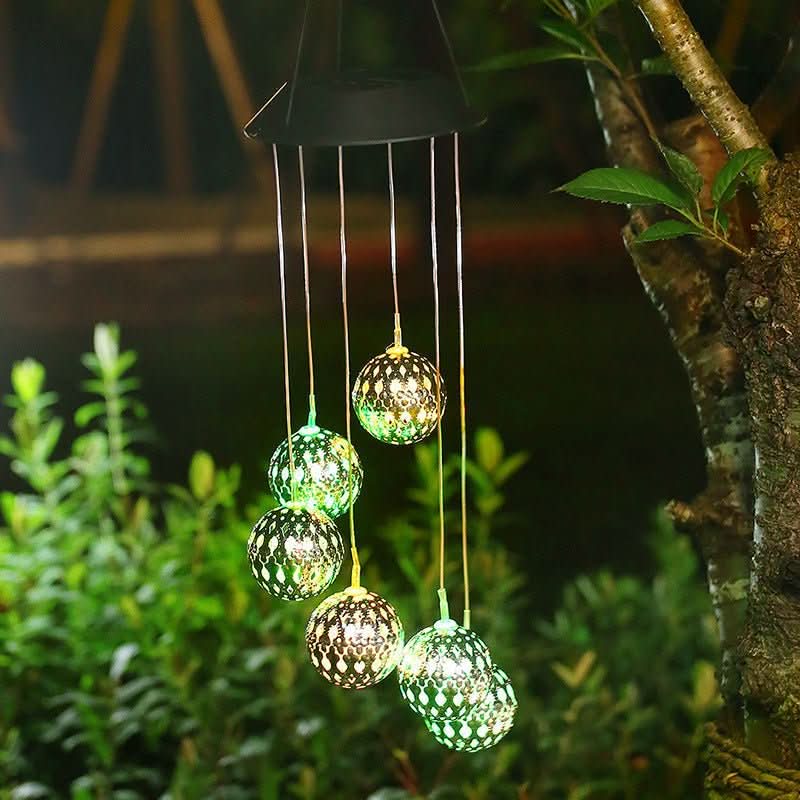 Solar Wind Chime with LED Light - Lumina Garden Decor