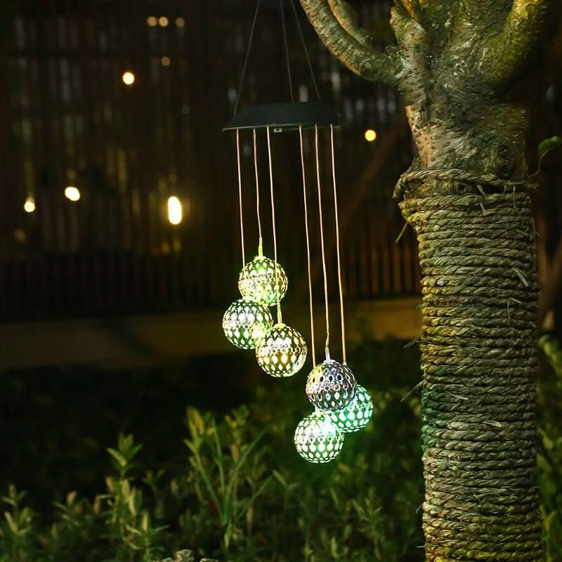 Solar Wind Chime with LED Light - Lumina Garden Decor