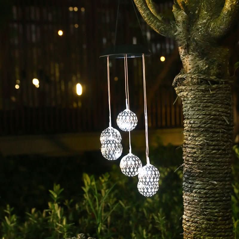 Solar Wind Chime with LED Light - Lumina Garden Decor