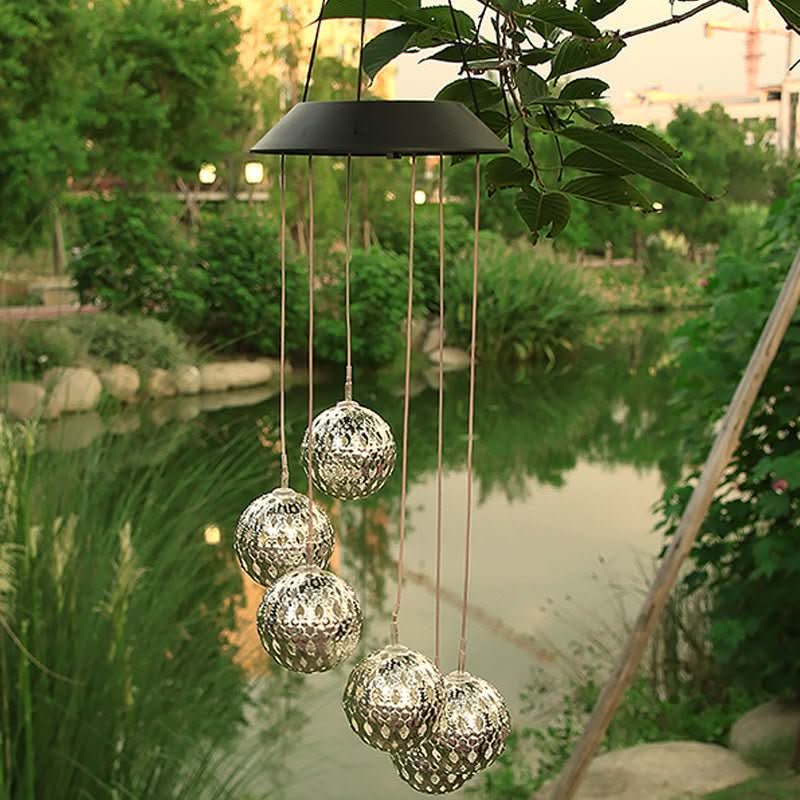 Solar Wind Chime with LED Light - Lumina Garden Decor