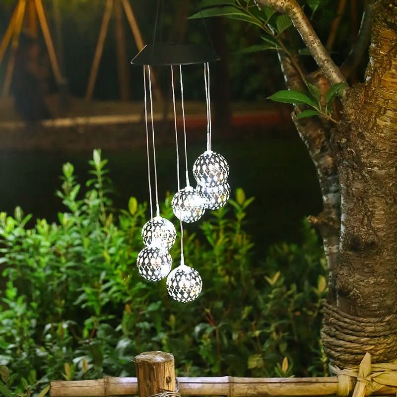 Solar Wind Chime with LED Light - Lumina Garden Decor
