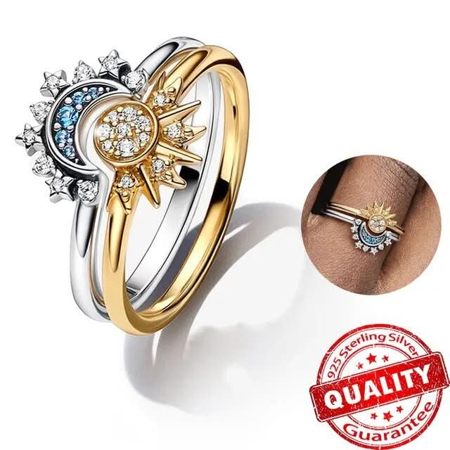 Celestial Silver Crystal Ring - Luminara Jewelry