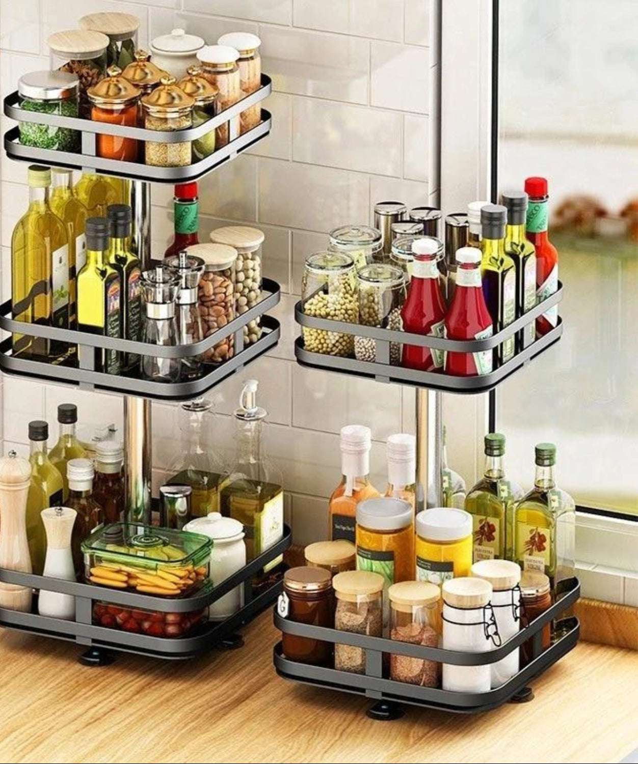 Rotating Storage Rack - LuxeTwist 360° Organizer