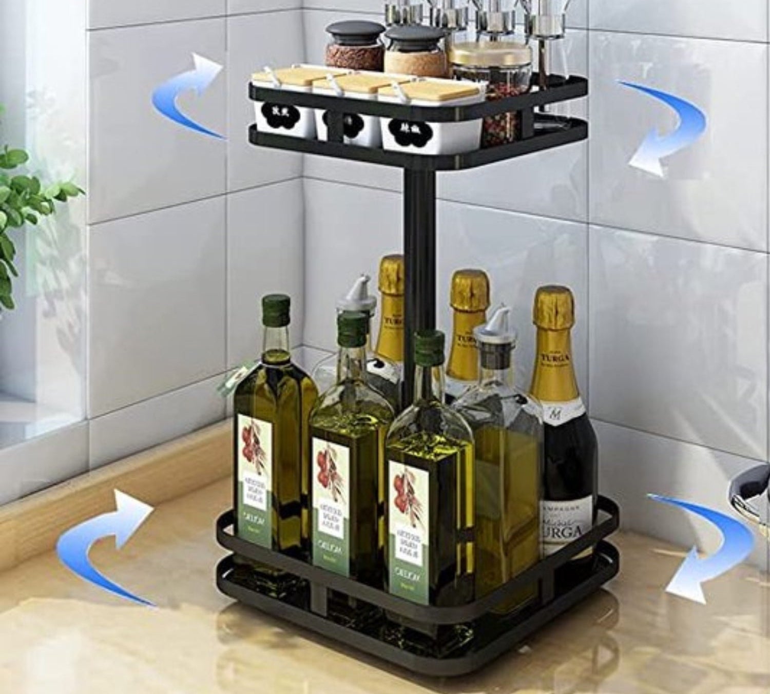 Rotating Storage Rack - LuxeTwist 360° Organizer