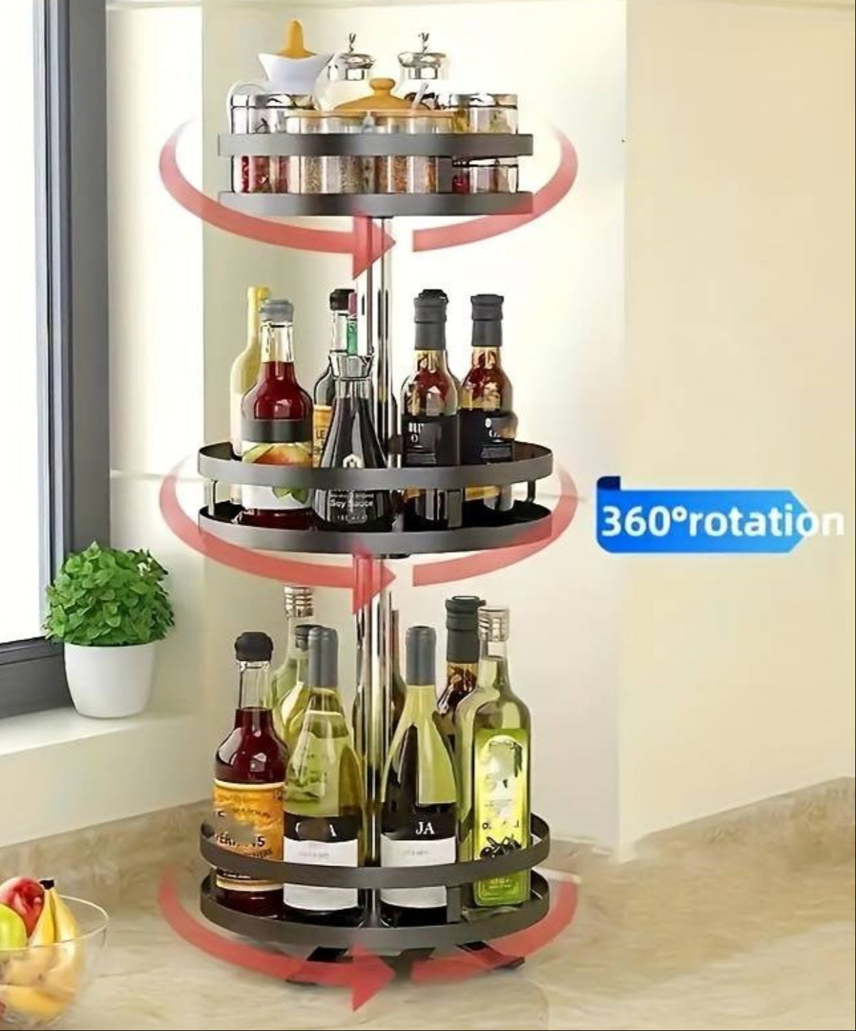 Rotating Storage Rack - LuxeTwist 360° Organizer