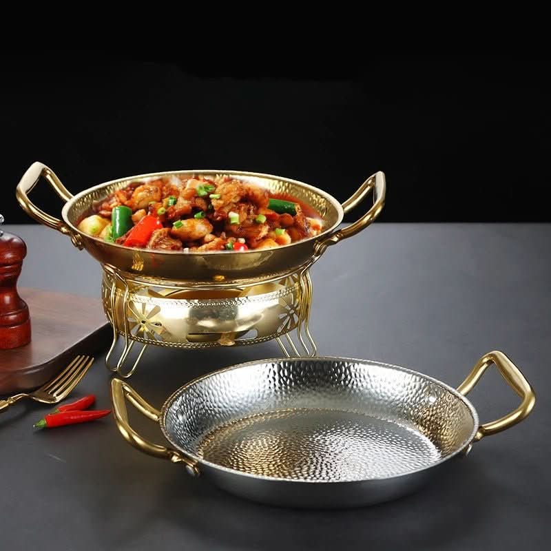 Hammered Stainless Steel Cooking Pot - CulinaryCraft
