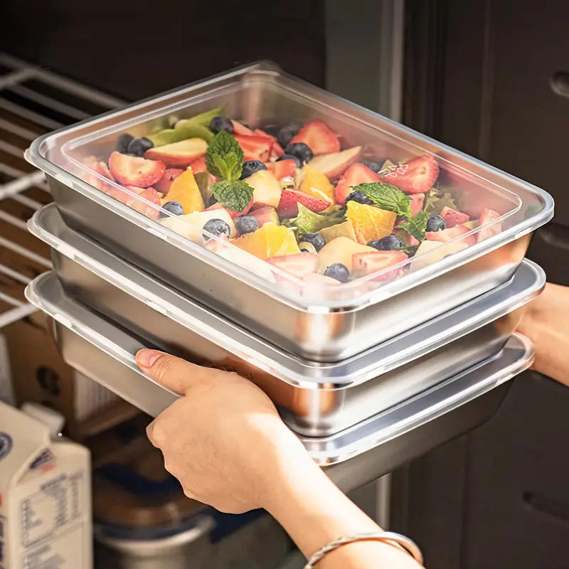 Stainless Steel Food Storage Set - FreshGuard™ 3-Piece Meal Prep