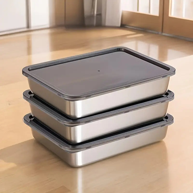 Stainless Steel Food Storage Set - FreshGuard™ 3-Piece Meal Prep