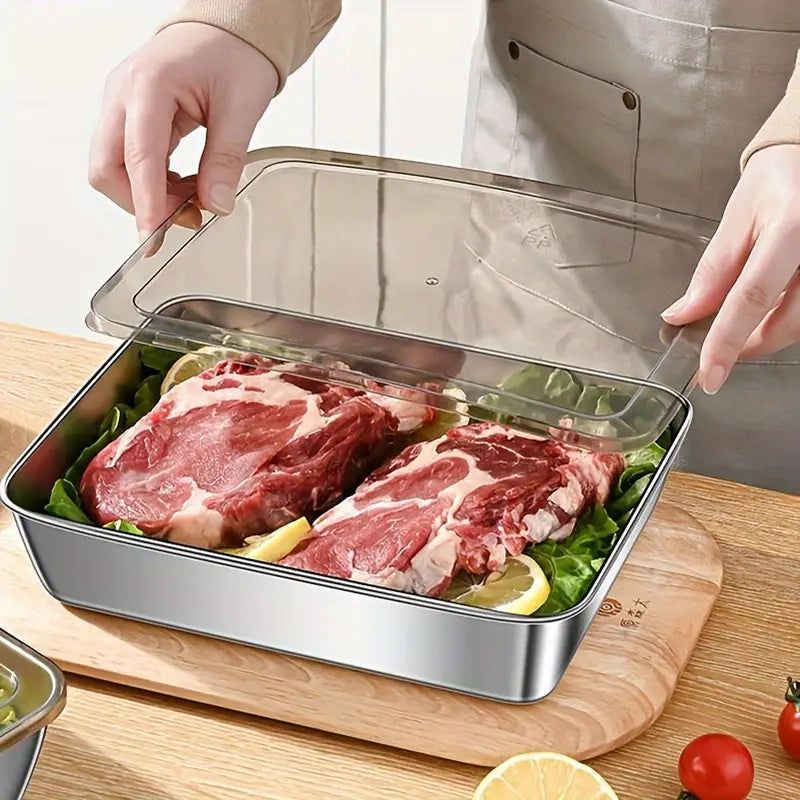 Stainless Steel Food Storage Set - FreshGuard™ 3-Piece Meal Prep