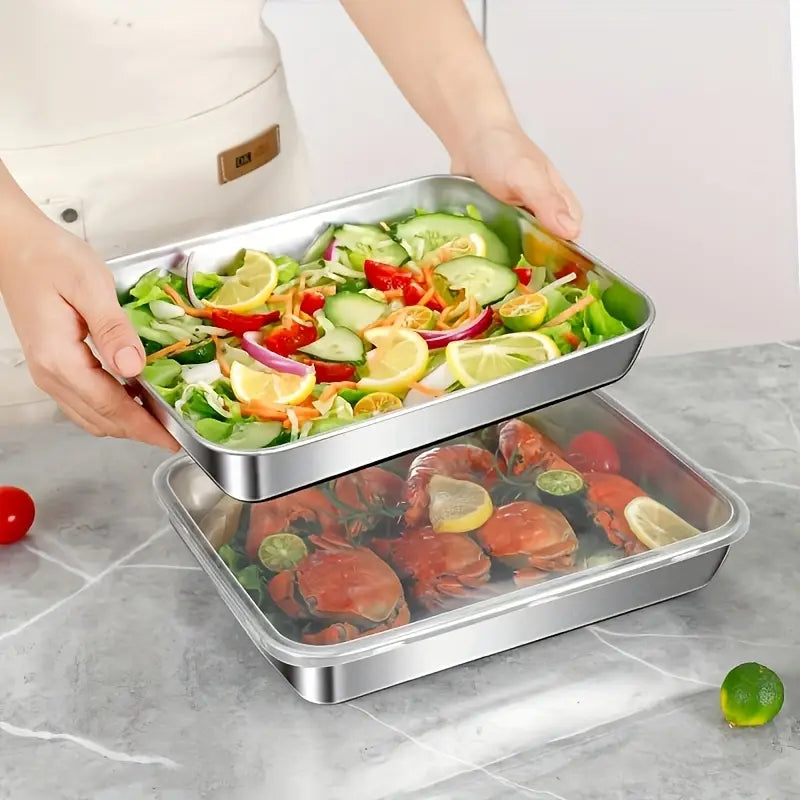 Stainless Steel Food Storage Set - FreshGuard™ 3-Piece Meal Prep