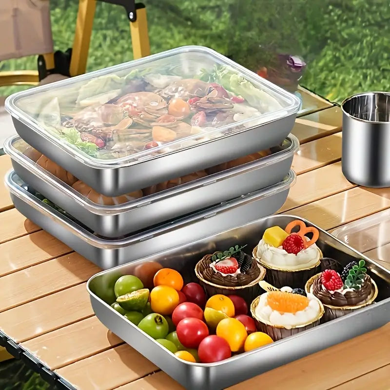 Stainless Steel Food Storage Set - FreshGuard™ 3-Piece Meal Prep
